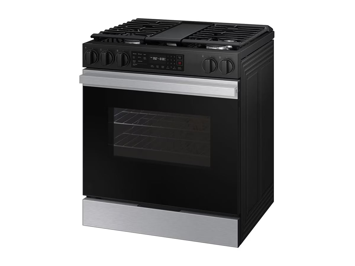 Samsung Bespoke Smart Slide-In Gas Range 6.0 cu. ft. with Air Fry & Precision Knobs NSG6DG8300SR