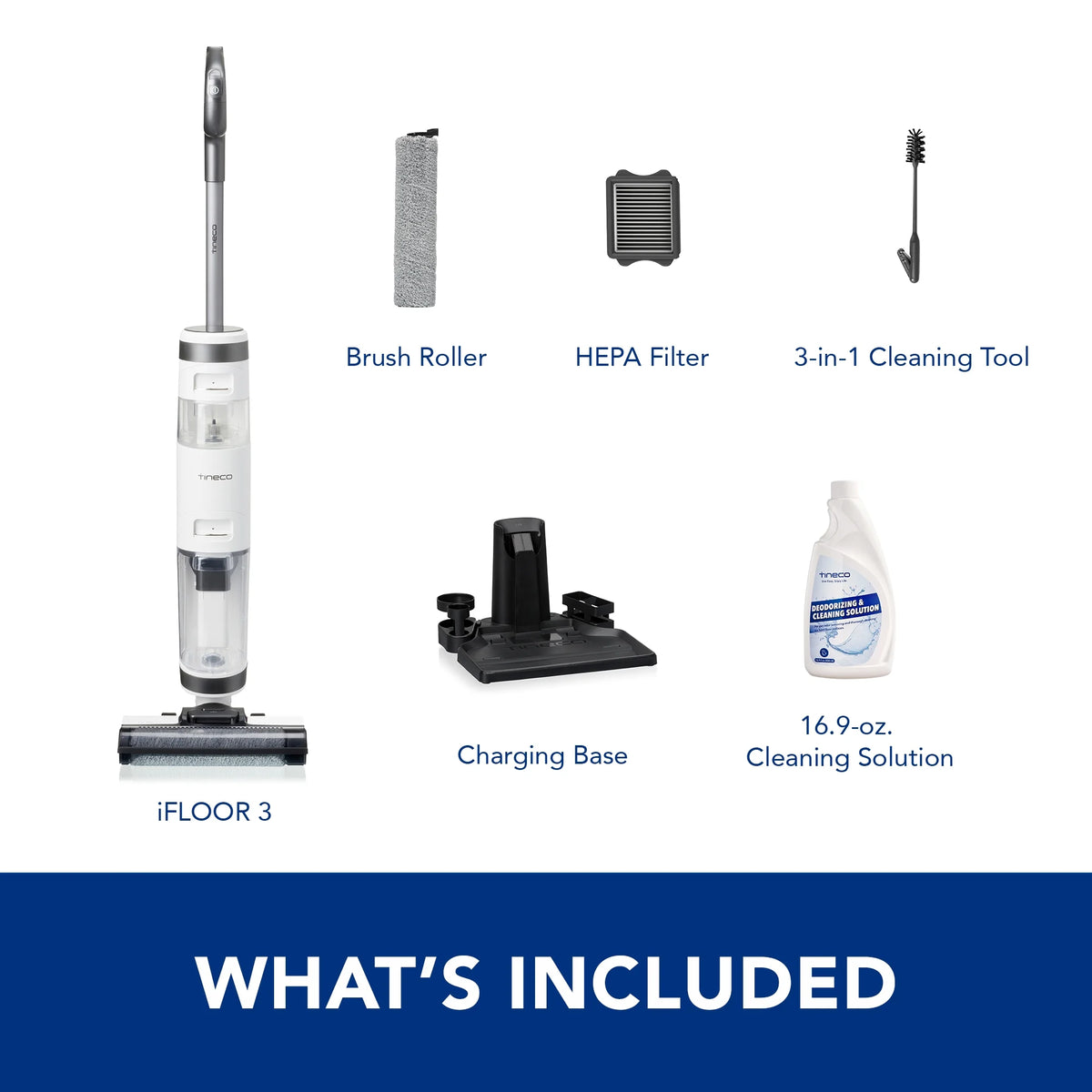 Tineco iFloor3 Cordless Wet Dry Vacuum / Mop, Multi-Surface Floor Washer with LED Display