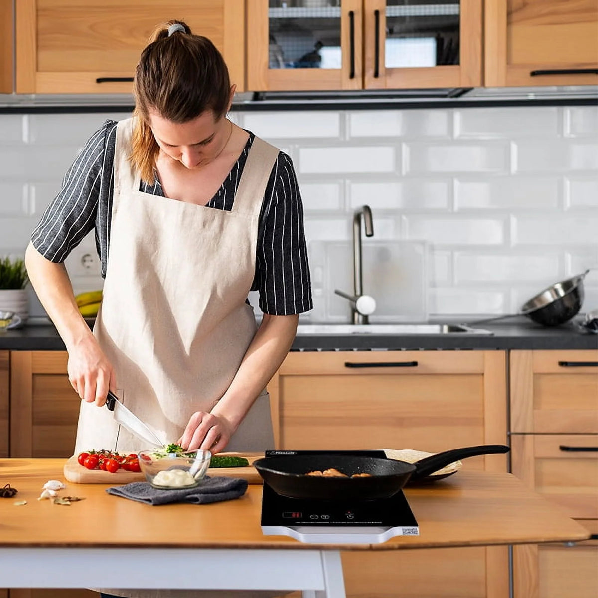 Equator 11inch Portable Single-Burner Induction Cooktop - with Handle in Black