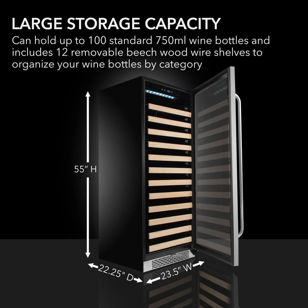 Whynter 24 inch Wine Cooler Refrigerator, 54 Bottle Wine Fridge with Stainless Steel Glass Door