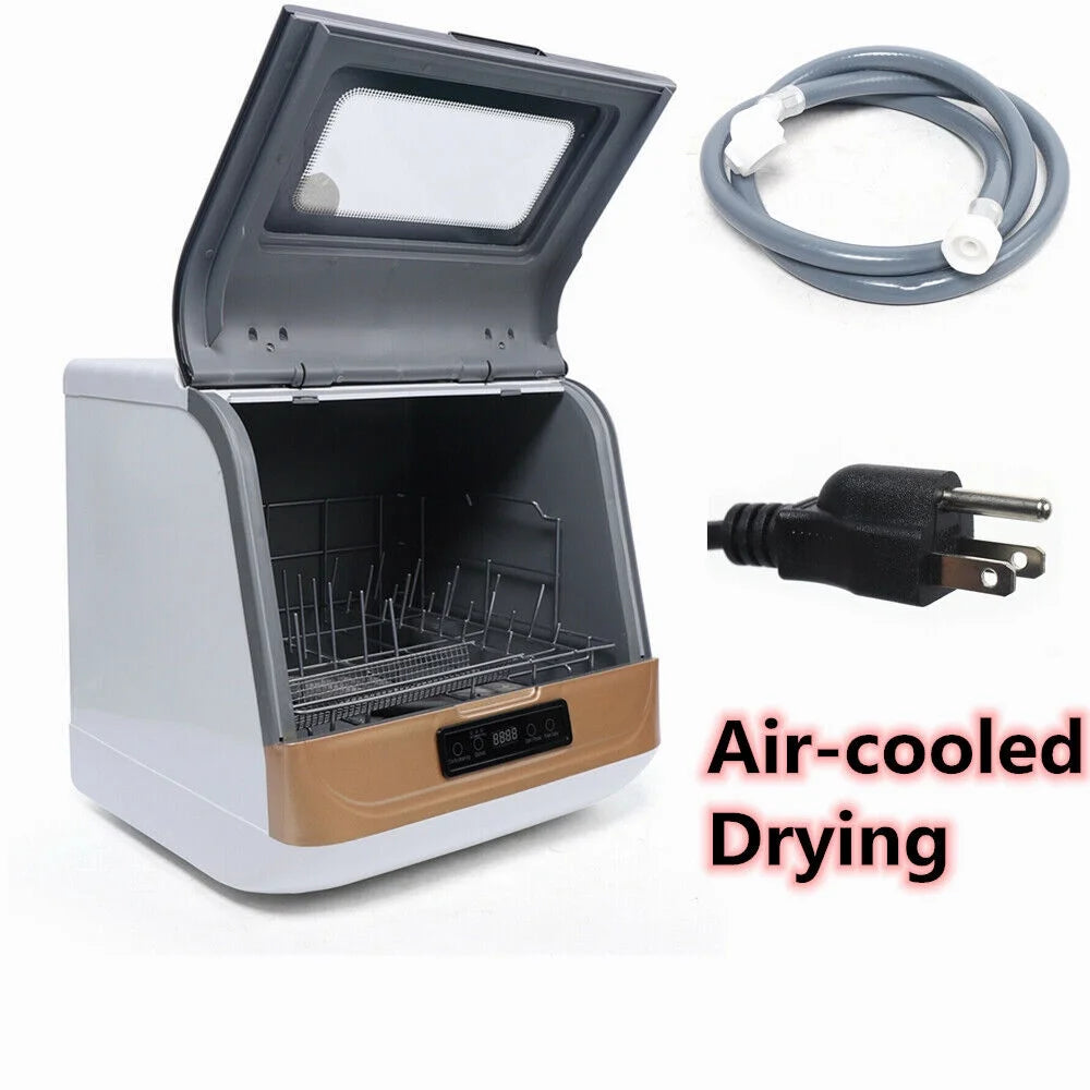 Portable Countertop Dishwasher W/Steam& Air-dry Function, 4 Washing Programs, 360° Streak-free Deep Cleaning for Home Apartments& Rvs (12-20pc Once)