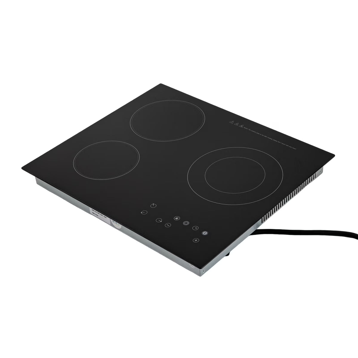 Toolven Electric Cooktop with 9 Heating Levels, 3 Burners, and Far Infrared Heating Technology for Fast and Even Cooking