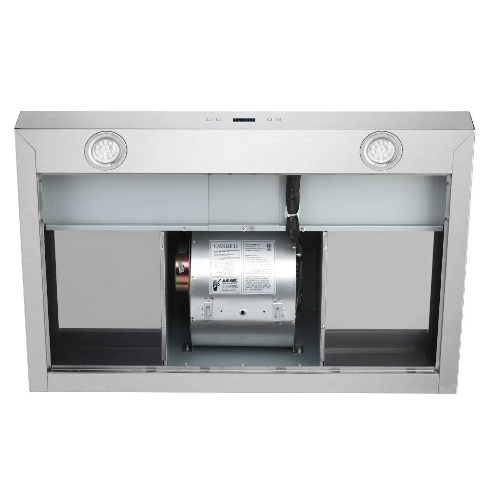 CAVALIERE 30" Inch Range Hood in Brushed Stainless Steel 900 CFM- LED Lighting- SV218Z-30