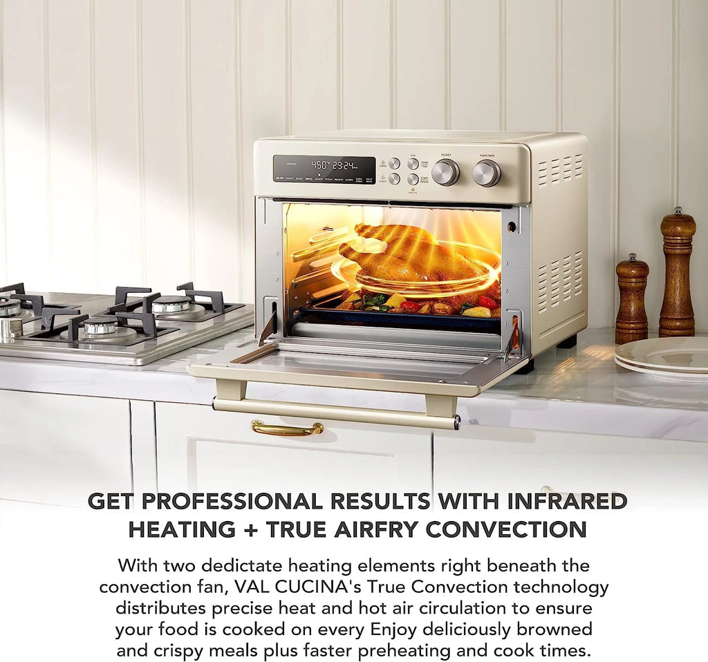VAL CUCINA 10-IN-1 AIR FRYER TOASTER OVEN -  BRUSHED STAINLESS STEEL