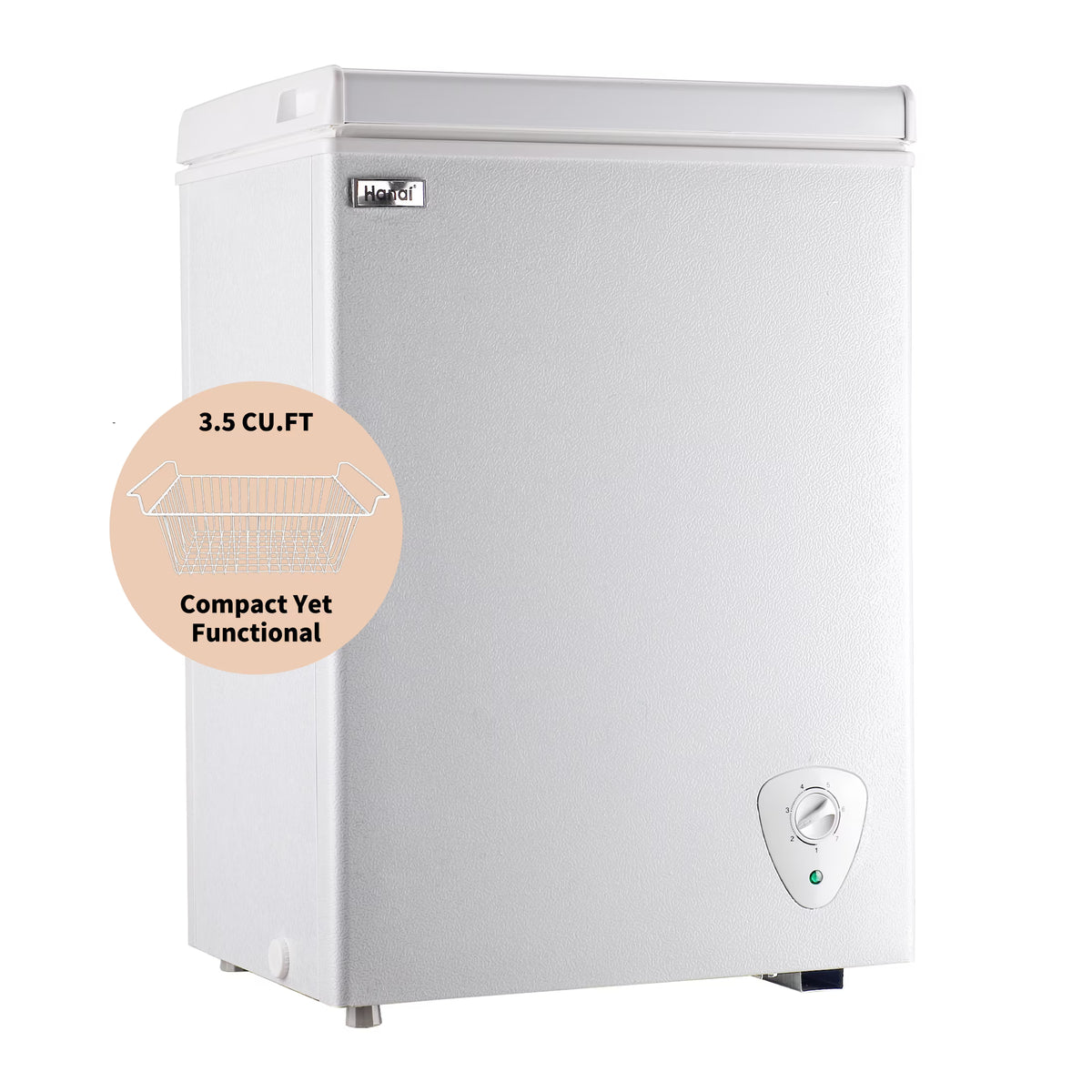 WANAI Chest Freezer 3.5 Cu.ft, Deep Freezer with Top Open Door ,White
