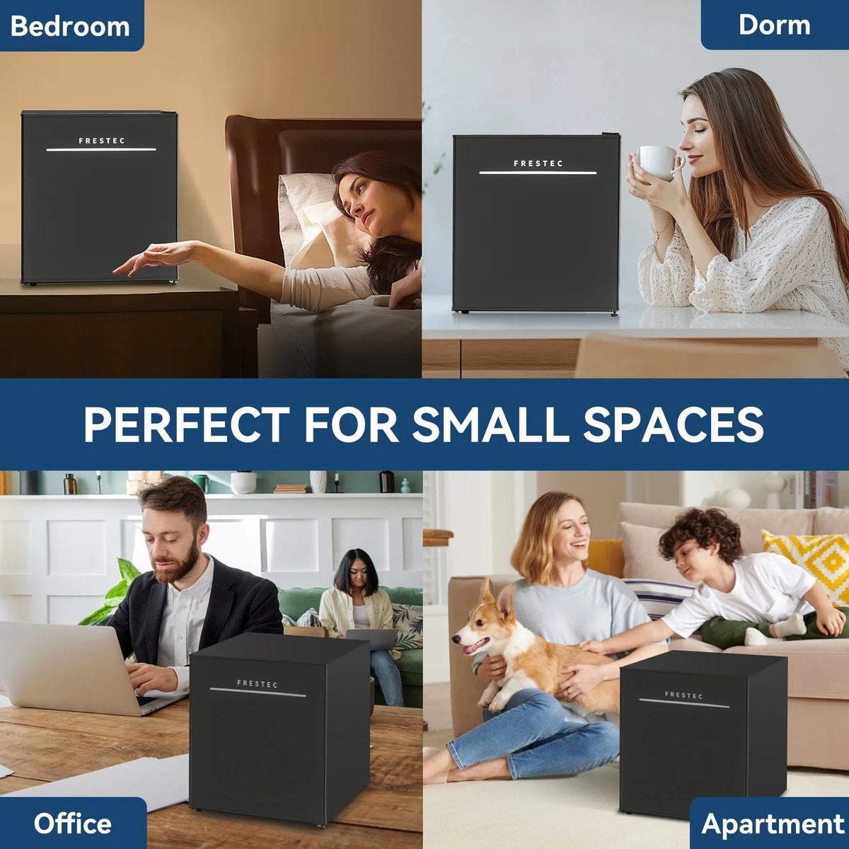 1.7 Cubic Feet Freestanding Mini Fridge Compact refrigerator black