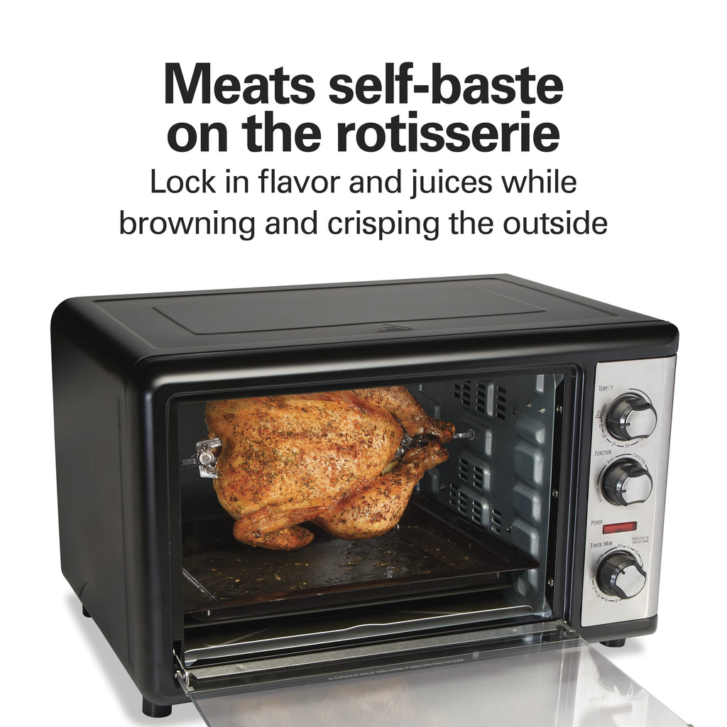 Hamilton Beach Countertop Toaster Oven with Convection & Rotisserie, Extra Large Capacity, Black