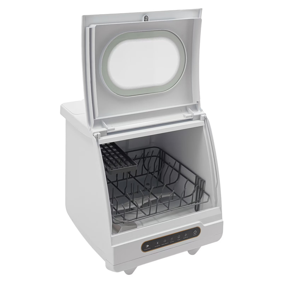 ToppiJoy Portable Countertop Dishwasher with 5 Washing Functions, Quick Wash, Sterilization & Energy-Saving Design �C Ideal for Small Kitchens, Apartments, and Family Homes