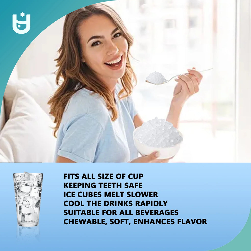 EUHOMY Nugget Ice Maker Countertop with Handle, Ready in 6 Mins, 34.5 lbs Per Day, Removable Top Cover, Auto-Cleaning, Black