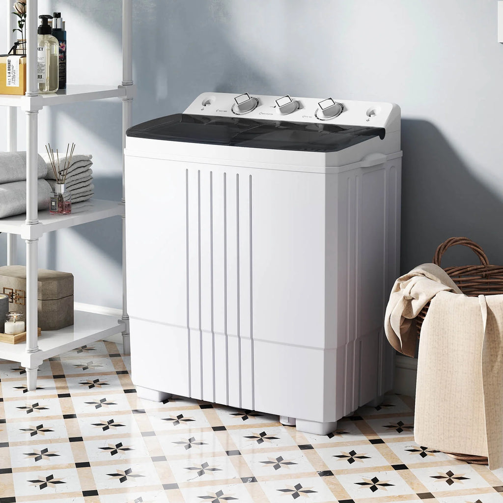Costway Twin Tub 20Lbs Top Load Washing Machine with Gravity Drain