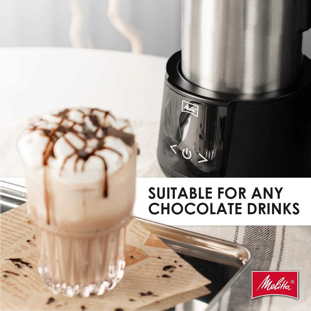 Melitta Montalatte Milk Frother Coffee and Hot Chocolate Stainless Steel Electric Milk Frother