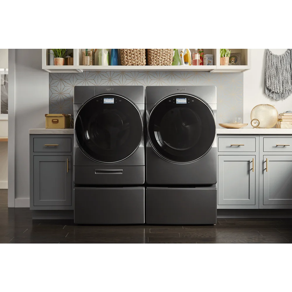 Whirlpool 5.0 cu ft High-Efficiency White Front Load Washing Machine with Load & Go(TM) XL Dispenser