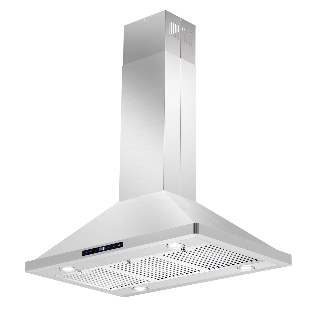 Cosmo 5 Piece Kitchen Appliance Package with 36" Freestanding Gas Range 36" Island Range Hood 24" Built-in Fully Integrated Dishwasher French Door Refrigerator & 48 Bottle Wine Refrigerator