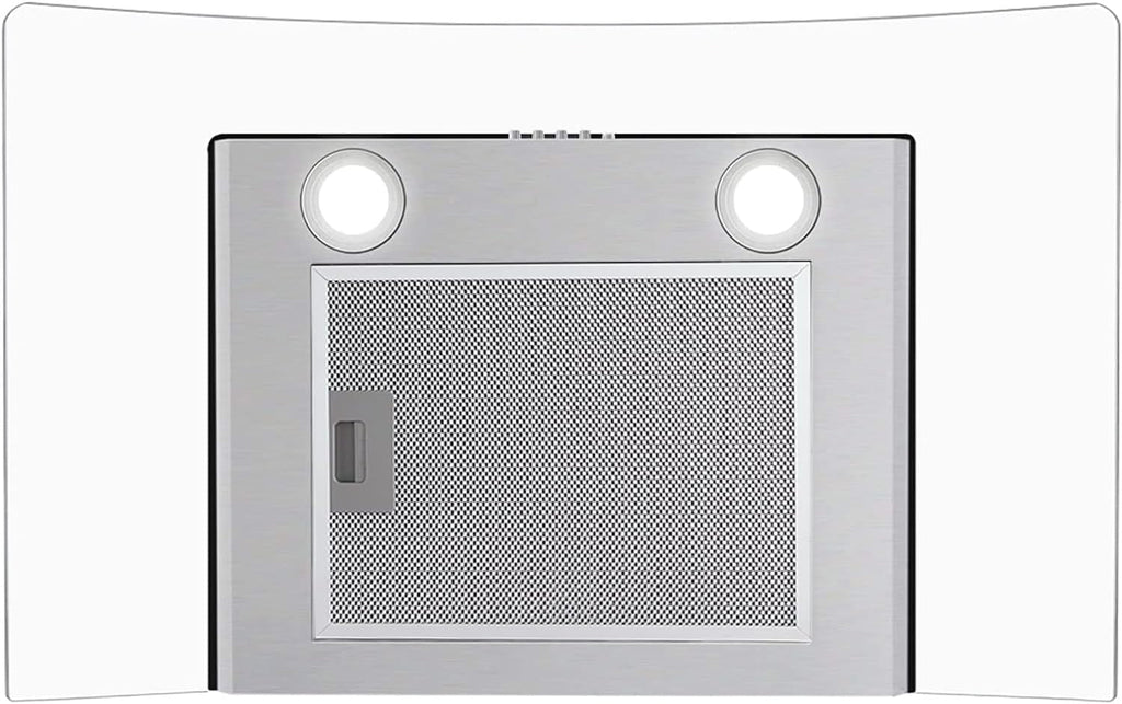 Range Hood 30 Inch, Tieasy Wall Mount Kitchen Hood with Ducted / Ductless Convertible Duct, Stainless Steel Chimney and Aluminum Filters, LED Lights, 3 Speed Fan, Push Button