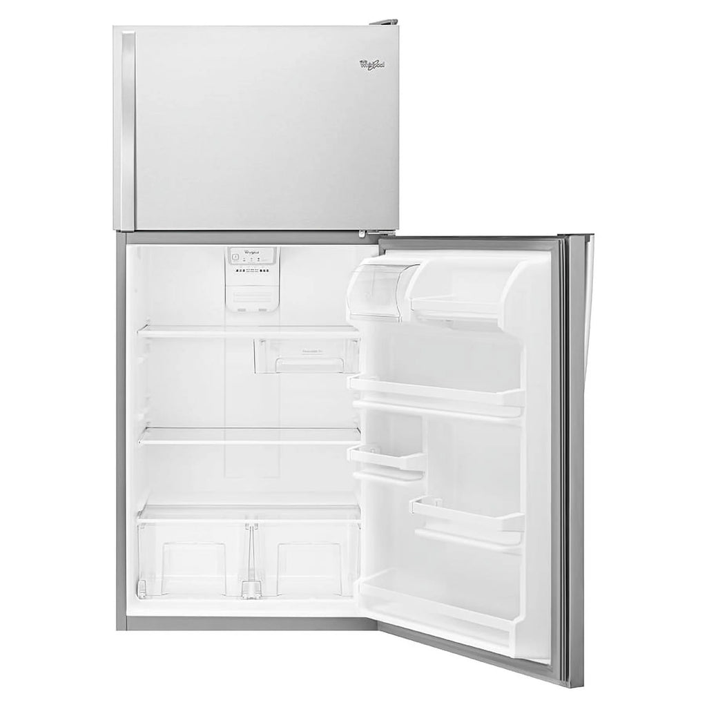 Whirlpool WRT318FZDM: Refrigerador con Congelador Superior de 30 Pulgadas de Ancho - 18 cu. ft - Acero Inoxidable.