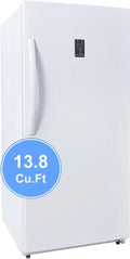 SMAD Convertible Single Door 13.8 Cu ft Upright Freezer Refrigerator with Rolling Wheels, White