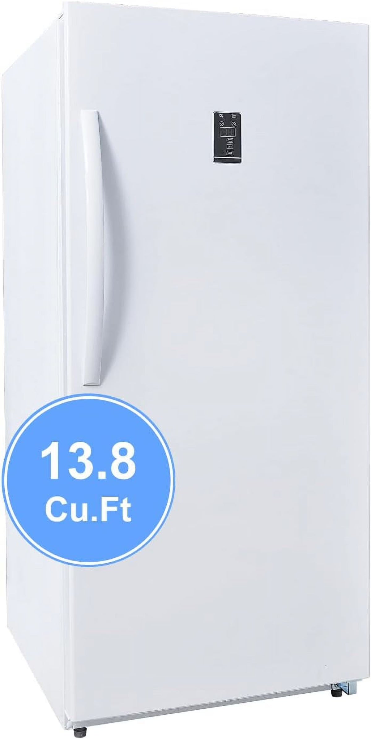 SMAD Convertible Single Door 13.8 Cu ft Upright Freezer Refrigerator with Rolling Wheels, White