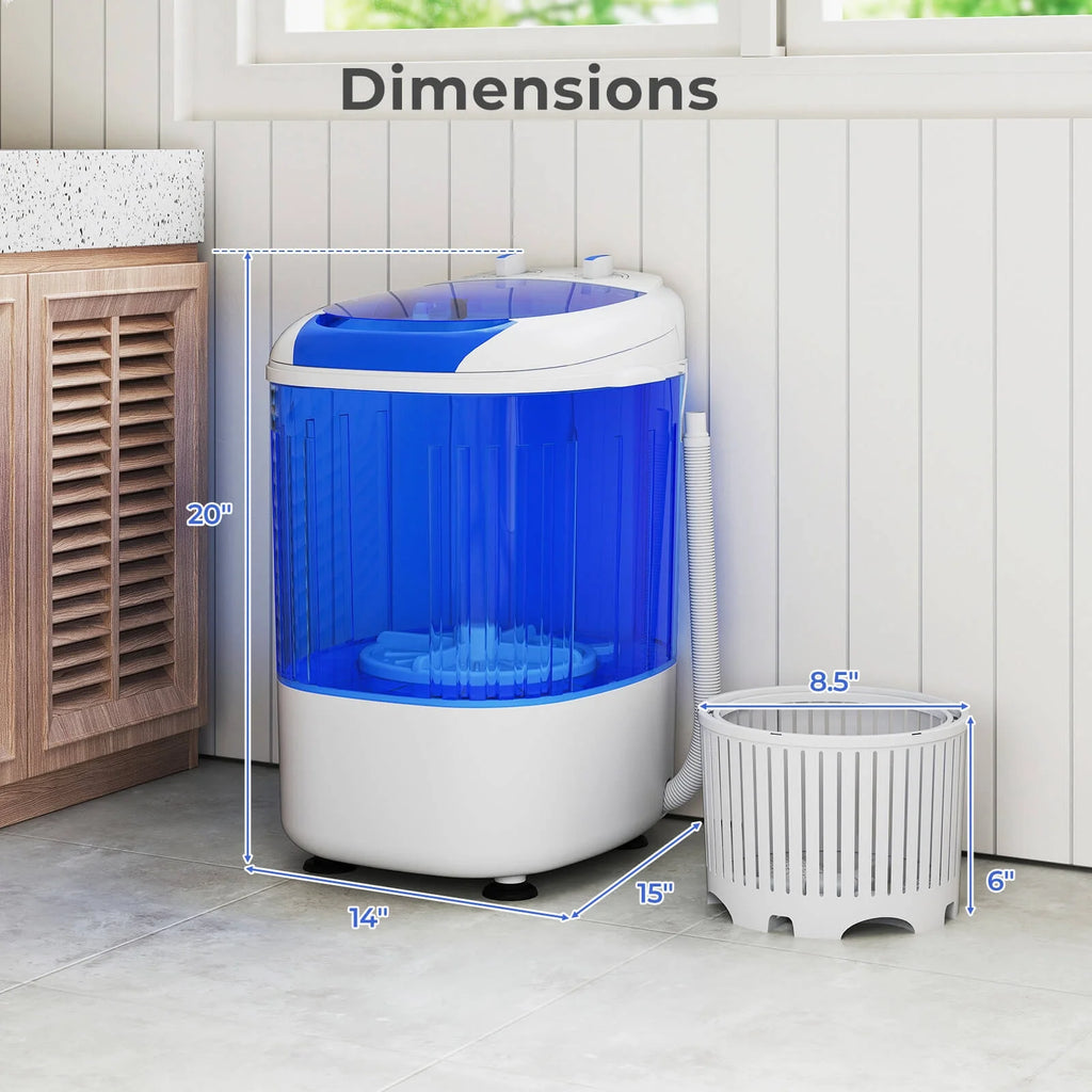 Costway Portable Washing Machine 5.5 lbs Mini Top Load Washer with Removable Spin-Dry Tub Blue