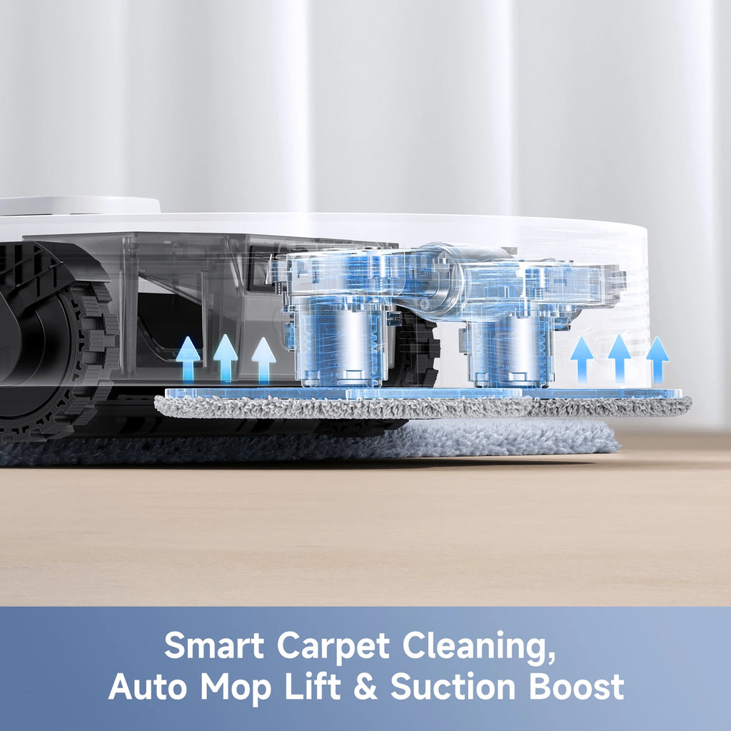Mova E40 Ultra Robot Vacuum and Mop, 19,000Pa Suction, Extenable & Liftable Mop, All-in-One Station, Auto-Empty, Auto Washing & Hot Air Drying, 360��Obstacle Avoidance, App & Voice Control