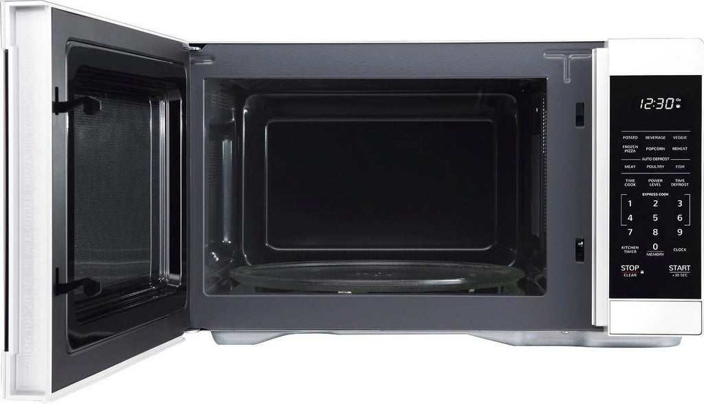 1.1 cu ft Countertop Microwave with 1000 watts and Auto Cook Features - White