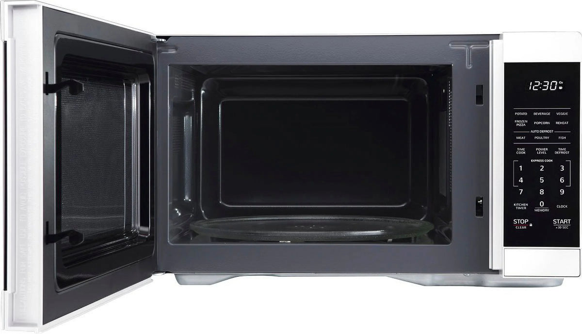 1.1 cu ft Countertop Microwave with 1000 watts and Auto Cook Features - White