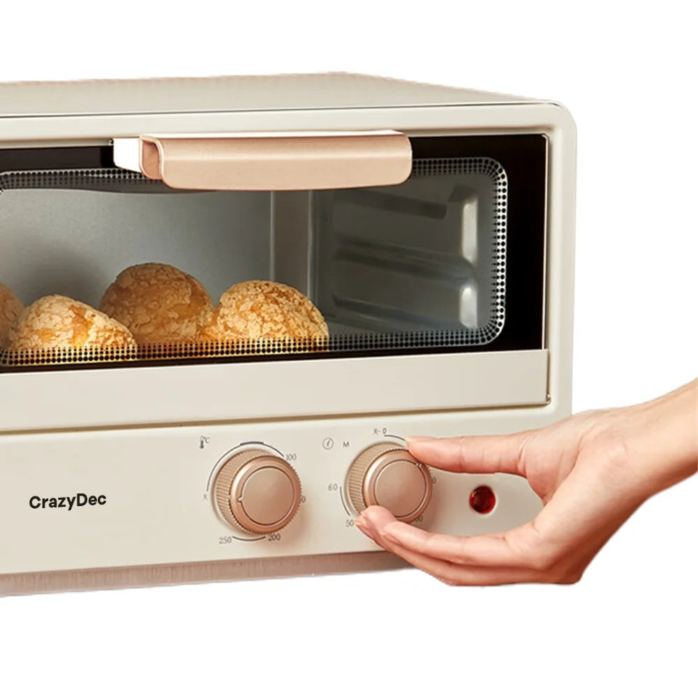 CrazyDec Electric cooking ovens [for household purposes] ,9-in-1 Cooking Functions, Crispy Grill, Dehydrate, Rotisserie, 6 Accessories Included, 1650W