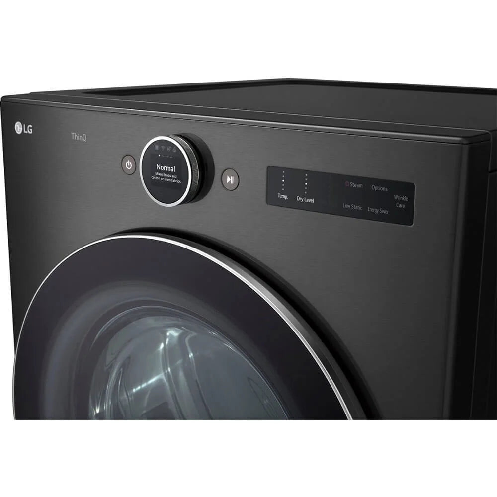 LG DLEX6700B 7.4 Cu. Ft. Black Steel Stackable Front Load Smart Electric Dryer with TurboSteam