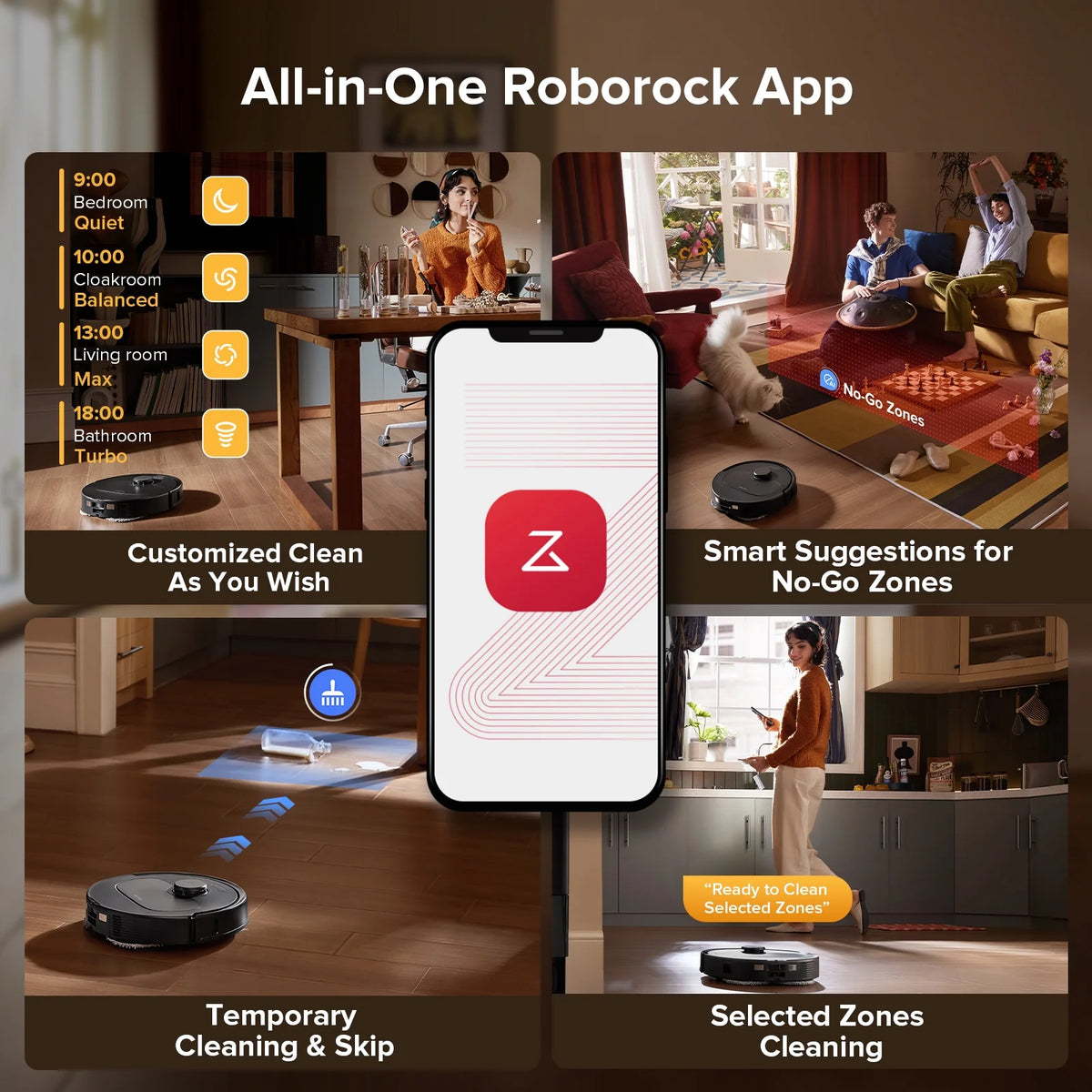 Roborock Qrevo Series Robot Vacuum and Mop, 10,000Pa Powerful Suction (QV 35S), Self Emptying & Refilling, Self Mop Washing & Air Drying