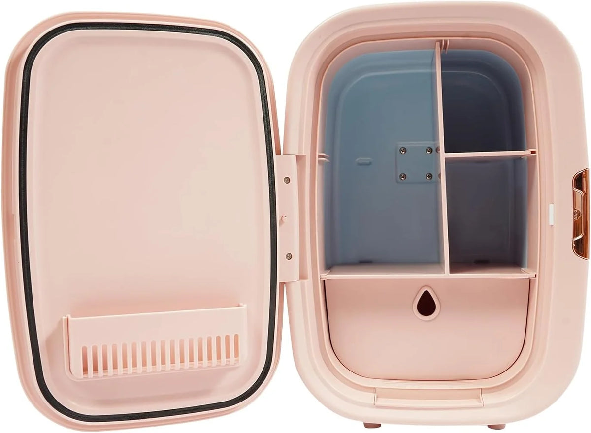 Skincare Fridge 12.68Qt, Cooler & Warmer, Portable Compact Fridge for Cosmetics Skin Care and Food for Bedroom Office Car Dorm (Pink)