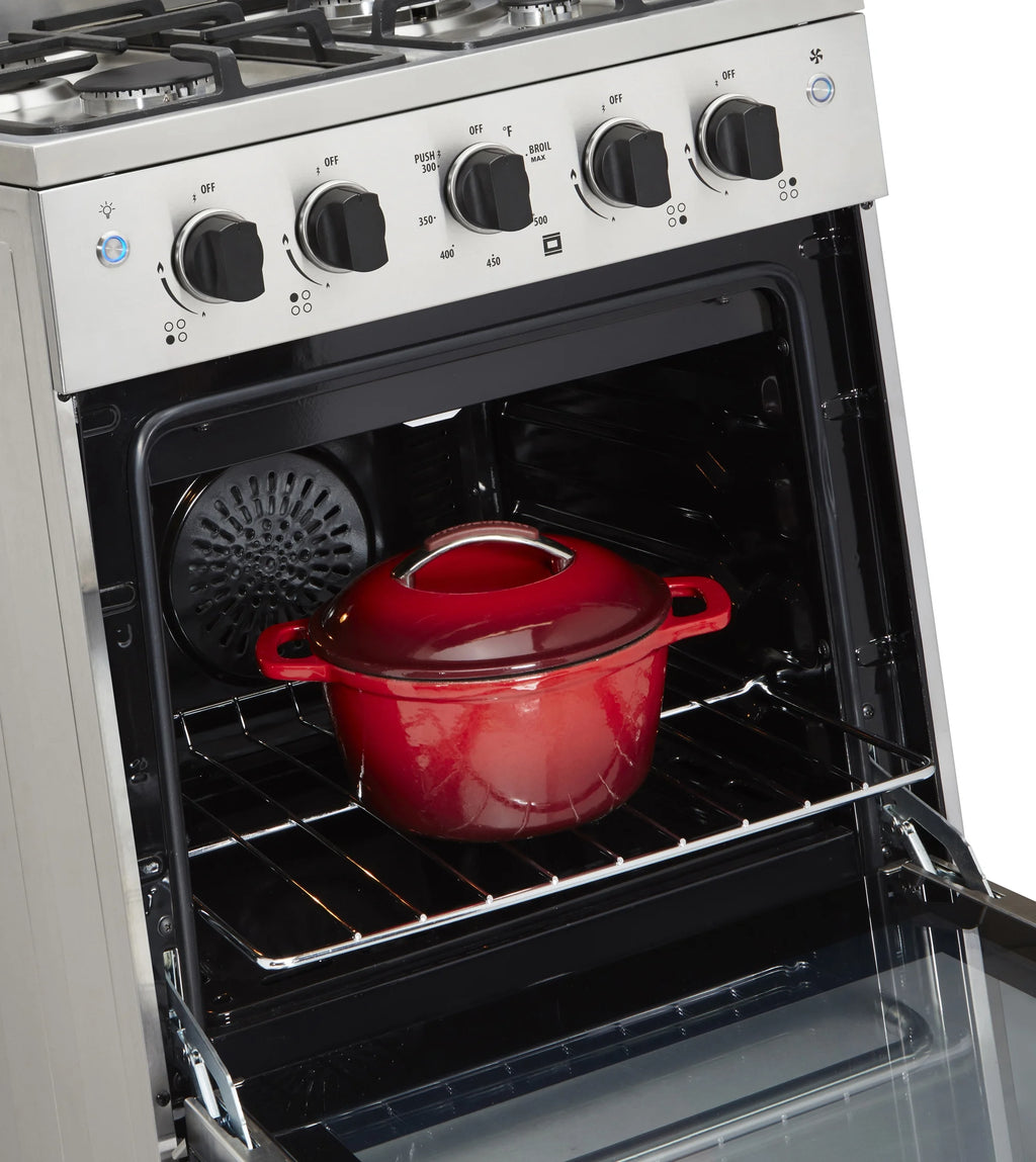 Unique Prestige 24�?2.3 cu ft Double Oven Gas Range in White
