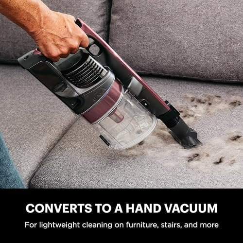 Shark Anti-Allergen Cordless Stick Vacuum with Self-Cleaning Brushroll, PowerFins, Removable Handheld Tools, 40 min runtime, Red, .34-Quart