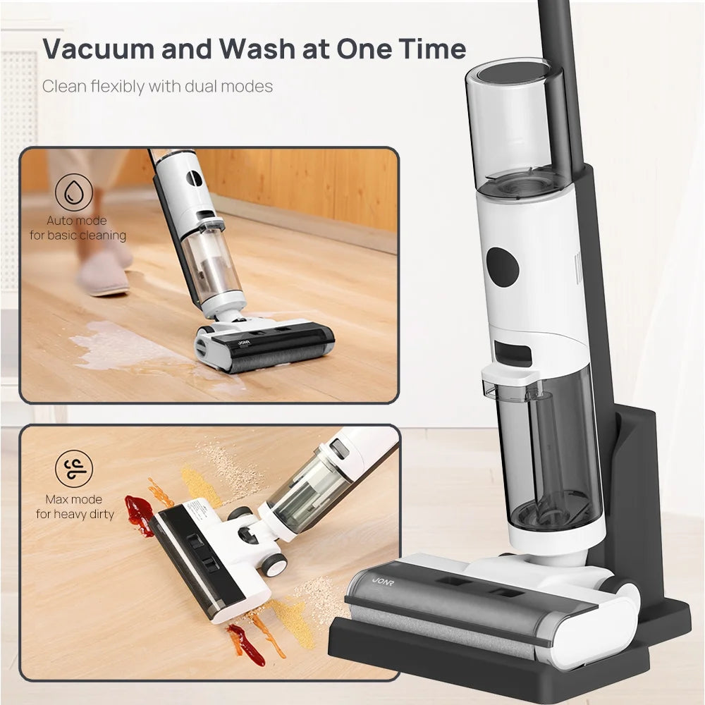 JONR ED12 Vacuum Mop all in one, Cordless Wet Dry Vacuum Cleaner and Mop Combo, Edge Cleaning, One-Step Cleaning, 850ml Water Tank, 30 Minutes Running Time for Hard Floors, Pet Hair