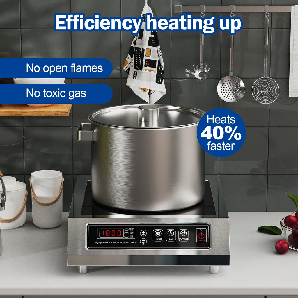 Chushifu  Induction Cooktop 1800W 85V~120V Commercial Grade Hot Plate Electric Stove Countertop Burners for Cooking Professional Heater 18-hours Timer