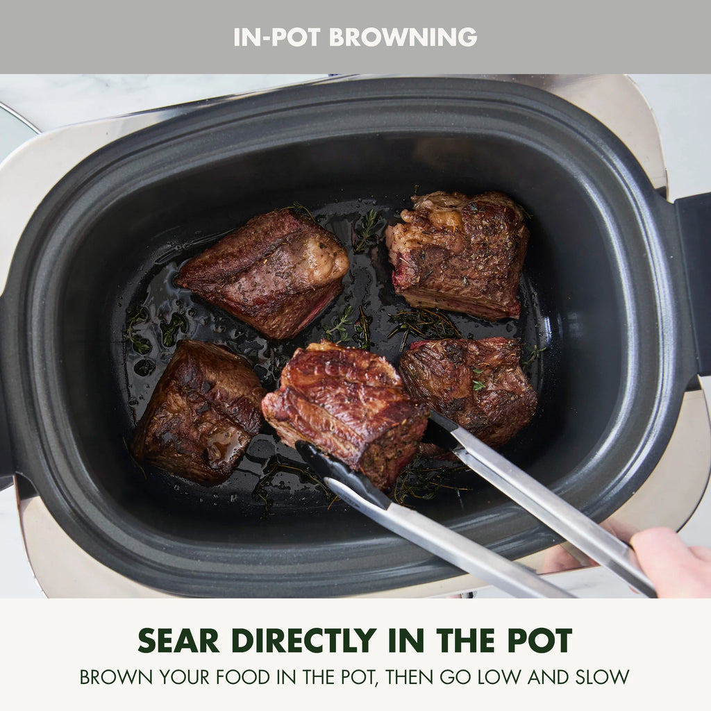 GreenPan 6-Quart, 14-in-1 Slow Cooker, Family Size, Ceramic Nonstick, Dishwasher Safe Parts, Black