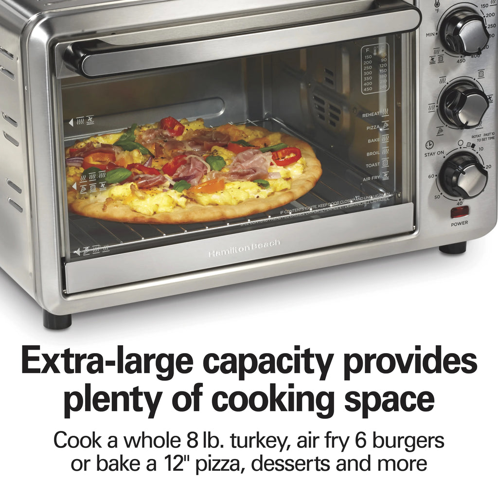 Hamilton Beach Sure-Crisp 6 Slice Countertop Toaster Oven with Sure-Crisp Air Fryer Function, Stainless Steel