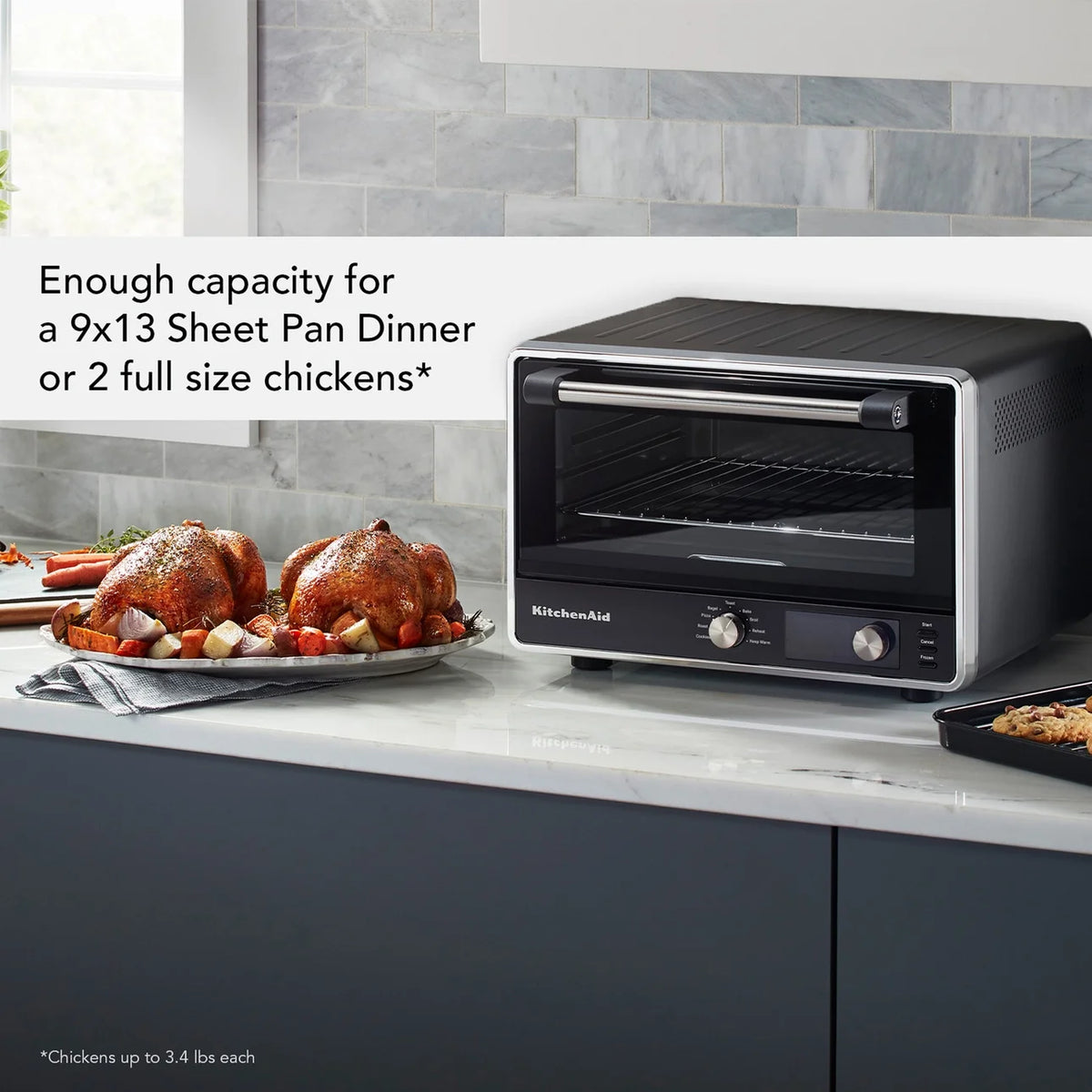 KitchenAid Dual Convection Countertop Oven with Air Fry and Temperature Probe, Black Matte, KCO224BM