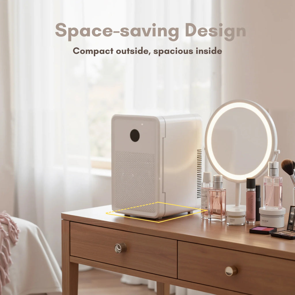 Advwin 22L Mini Fridge for Bedroom, Small Skincare Refrigerator Cooler for Drinks, Dorm, Office, White