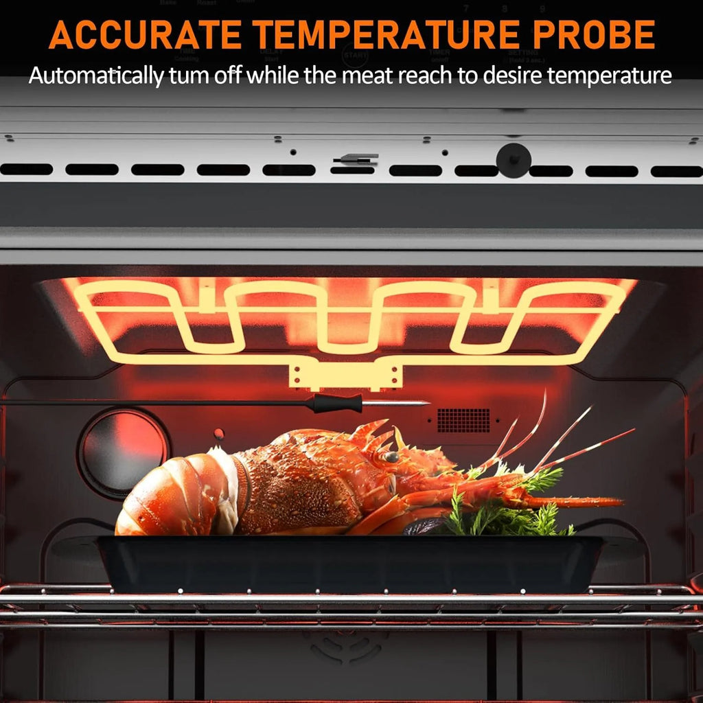 Garvee 30" Single Wall Ovens, 4.8 Cu.ft Built-in Convection Oven, Electric Oven with Safety Lock, LED Display, Touch Control, Timer for Kitchen, 3800W, 240V, Sliver