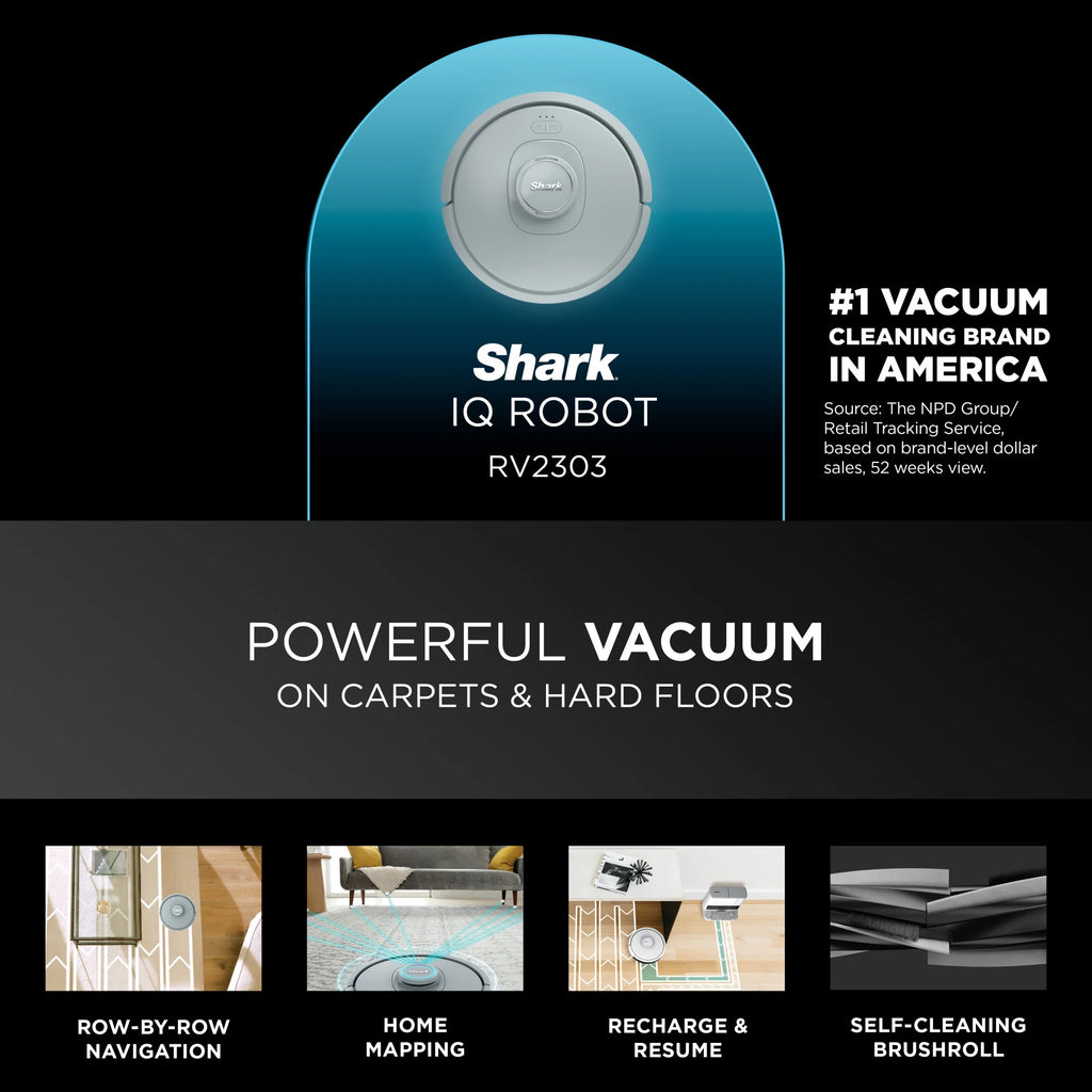 Shark IQ Robot Vacuum, Multi-Surface Carpets & Hard Floor Cleaning, Precision Home Mapping