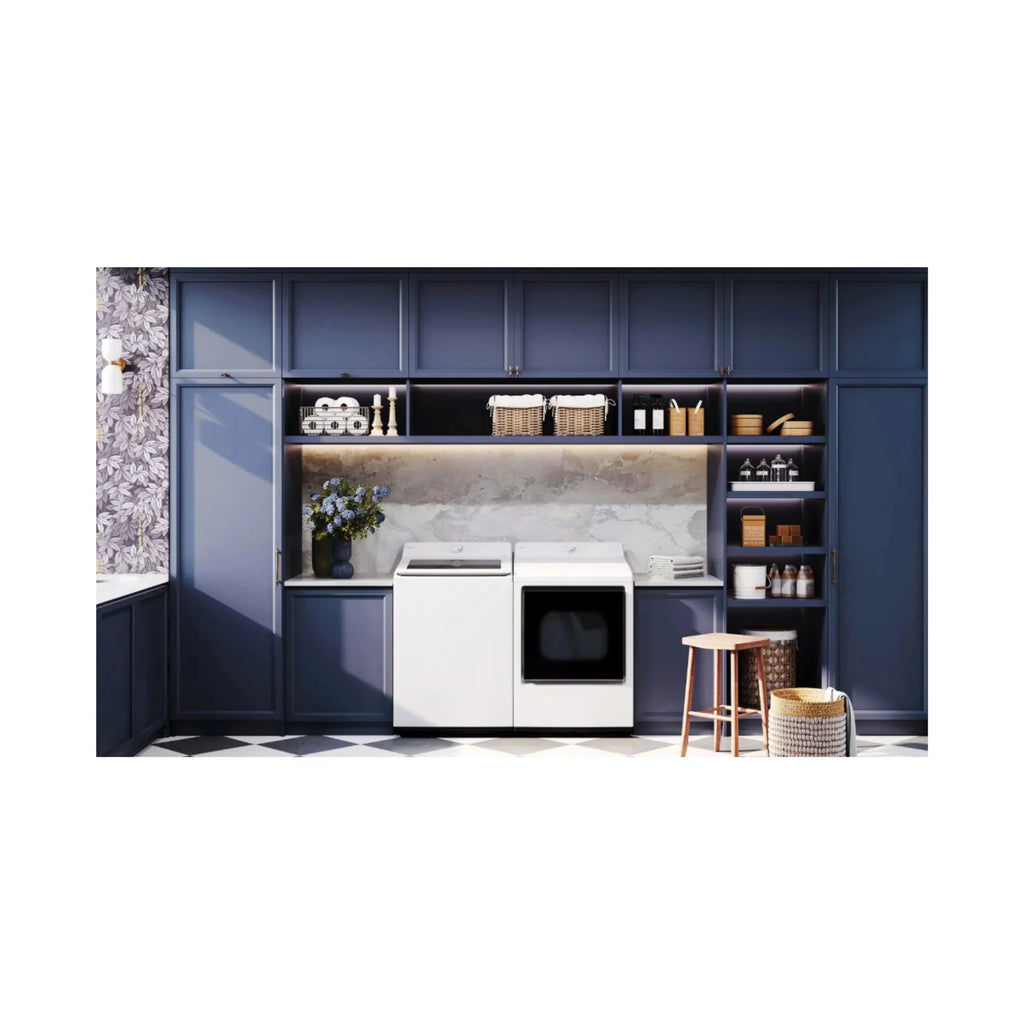 LG 27 Inch Smart Top Load Washer with 5.0 cu ft Capacity, Smart Pairing,Powerful Jet Spray, and Electronic Controls in White WT8200CW