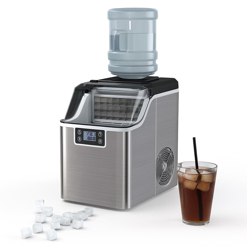 Fenbeli 26lbs/24H Countertop Ice Maker Machine with Handle, Portable Ice Maker Machine with Auto-Cleaning, Black