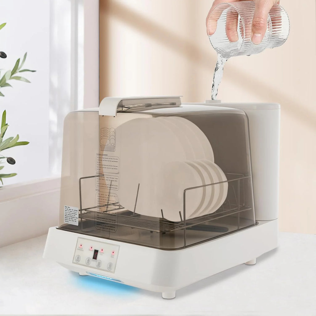 Portable Mini Dishwasher, Countertop Dishwasher, Transparent Design, with 360?�� Rotating Nozzle and Multiple Cleaning Modes, Automatic Dishwashing, for Apartments, Dormitories, and RVs