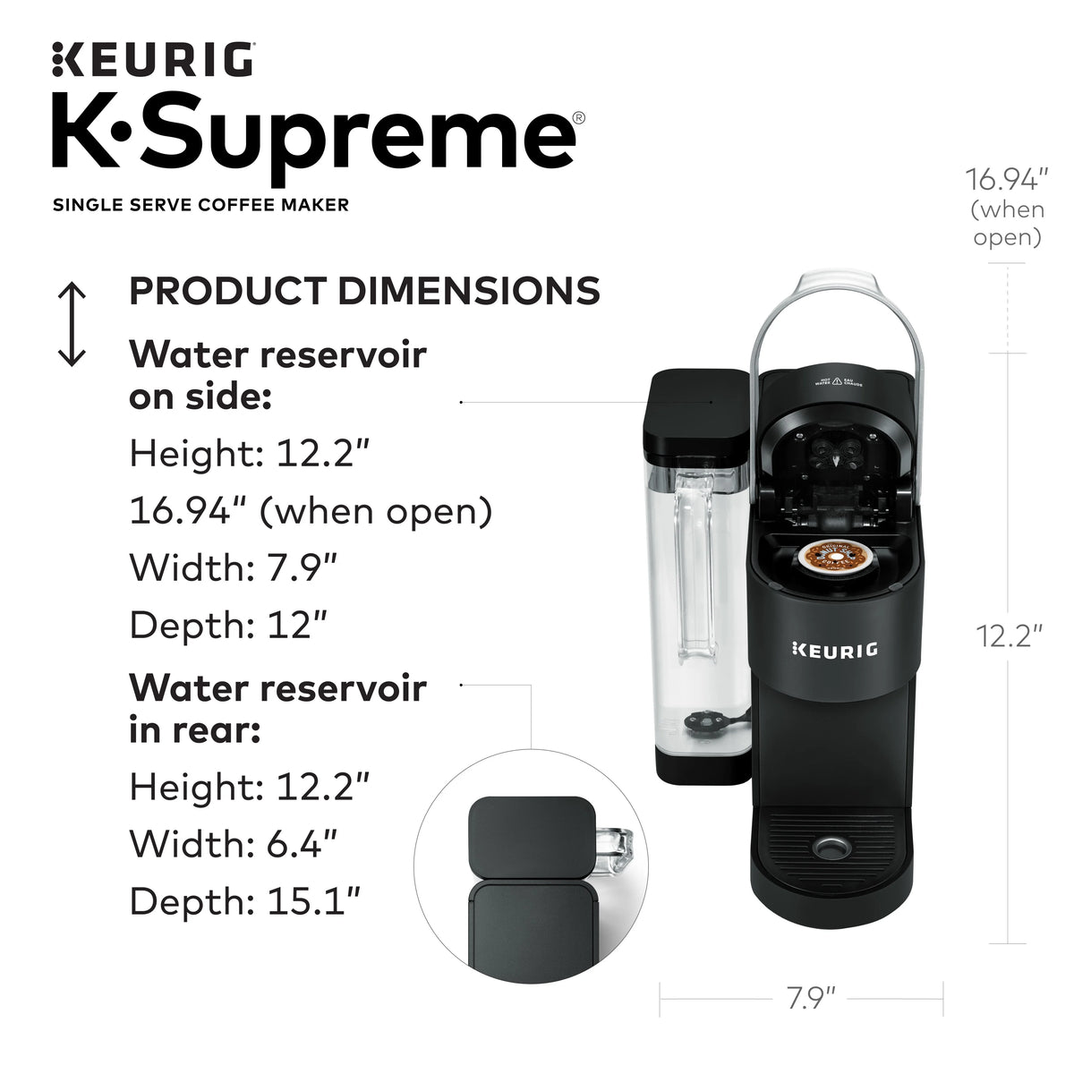 Keurig K-Supreme Black Single-Serve K-Cup Pod Coffee Maker
