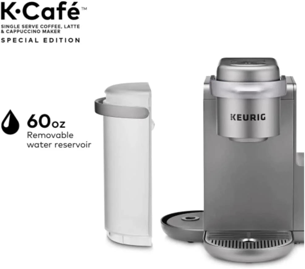 Restored Keurig KCK84NK K-Cafe C Single Serve K-Cup Pod Coffee, Latte and Cappuccino Maker, Nickel (Refurbished)