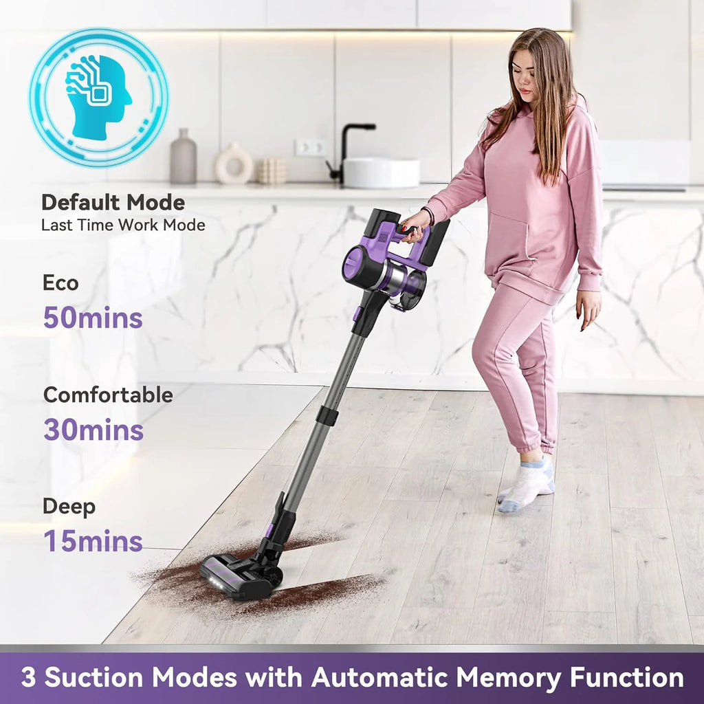 INSE Cordless Vacuum Cleaner, 6-in-1 Stick Vacuum with 26Kpa 350W Suction, Max 50 Min Runtime Rechargeable Vacuum Cleaners for Hard Floor Pet Hair