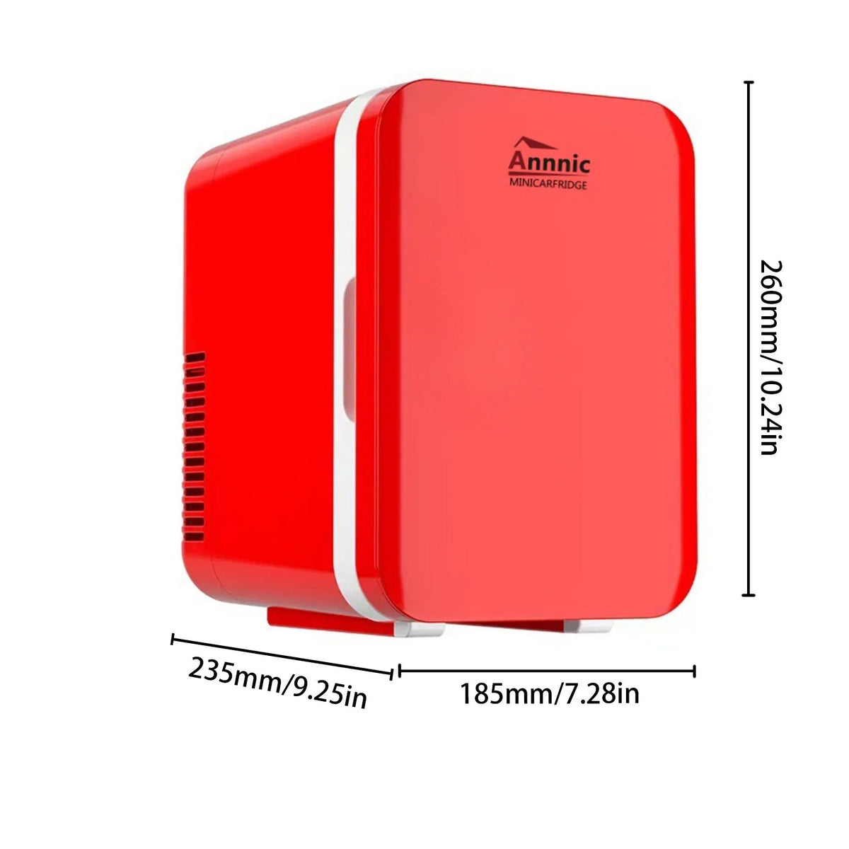 6L Mini Fridge for Bedroom - Car, Office Desk & College Dorm Room - 12v Portable Cooler & Warmer for Food, Drinks, Skincare, Beauty & Makeup - AC/DC Small Refrigerator Red