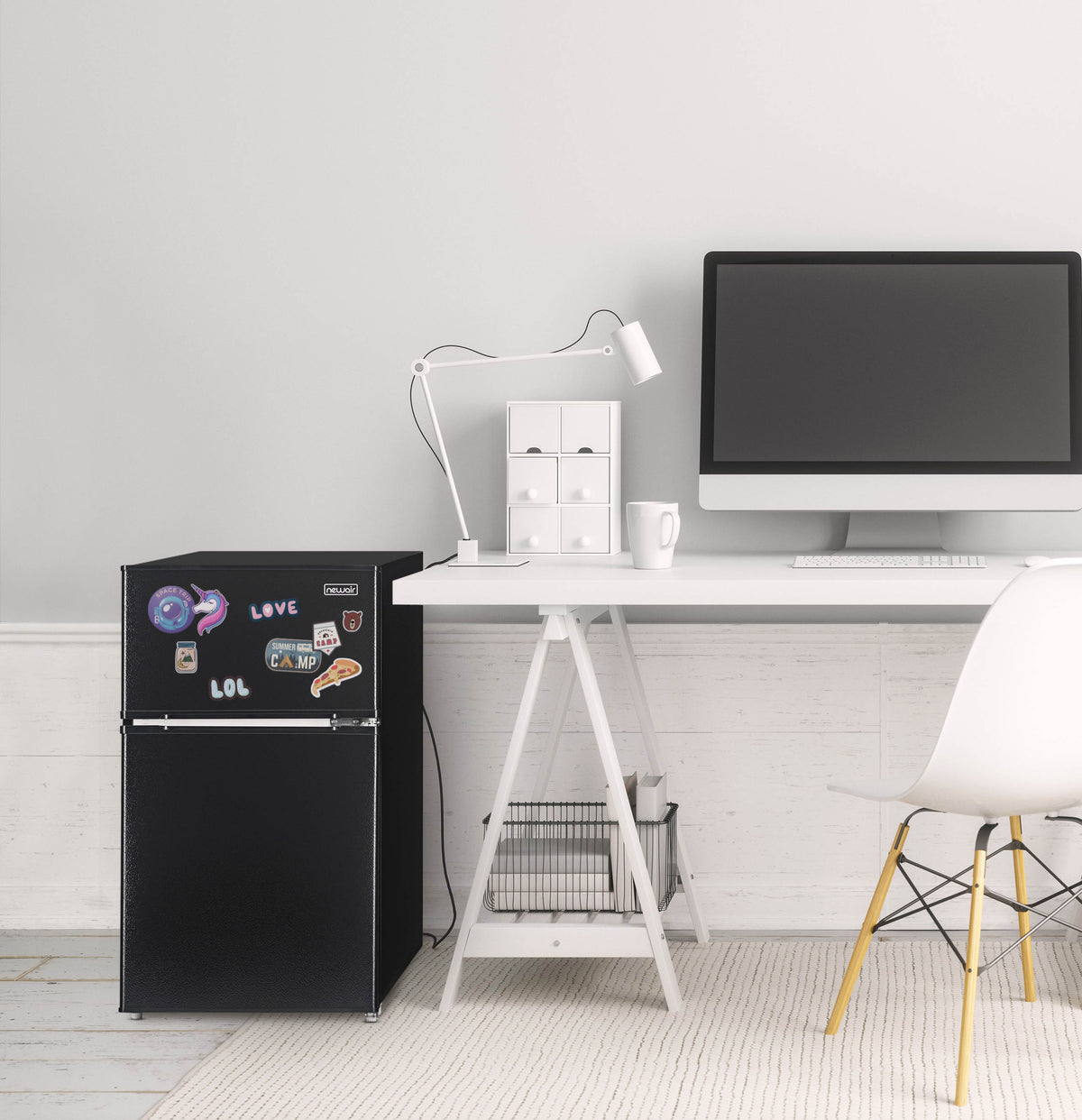 Newair 3.1 Cu. Ft. Compact Mini Refrigerator with Freezer in Black - NRF031BK00