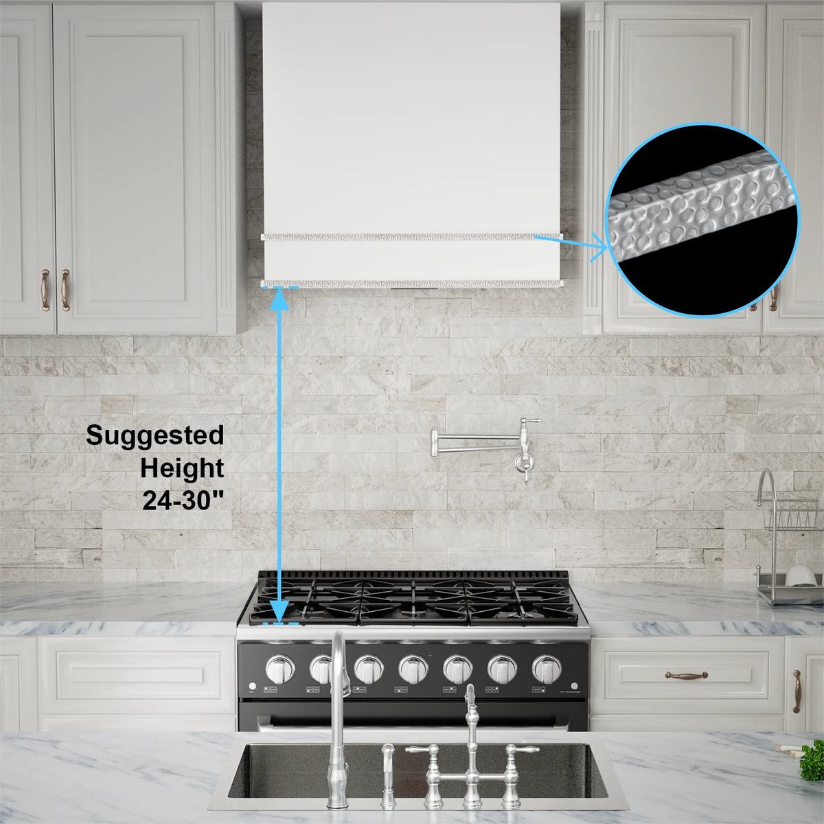 Akicon Range Hood 30 Inch, 600 CFM Ducted Vent Hood, Stainless Steel Box Kitchen Hood with 2 LED Lights, Removable Baffle Filters, Stove Hood Vent for Kitchen, 3 Speeds, Wall Mounted (AK-HS30HB-JBC)