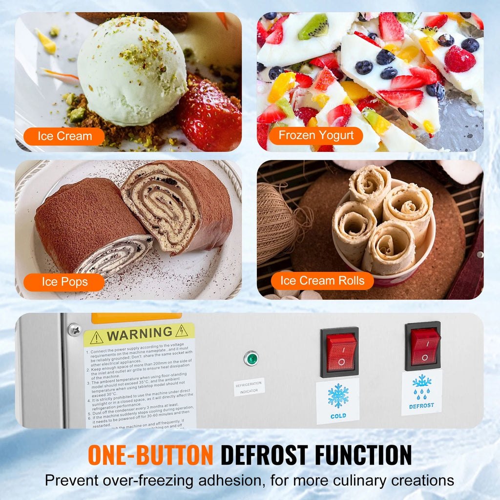 KFFKFF 11 x 9.5 Inch Pan Fried Ice Cream Roll Machine / Rolled Ice Cream Maker