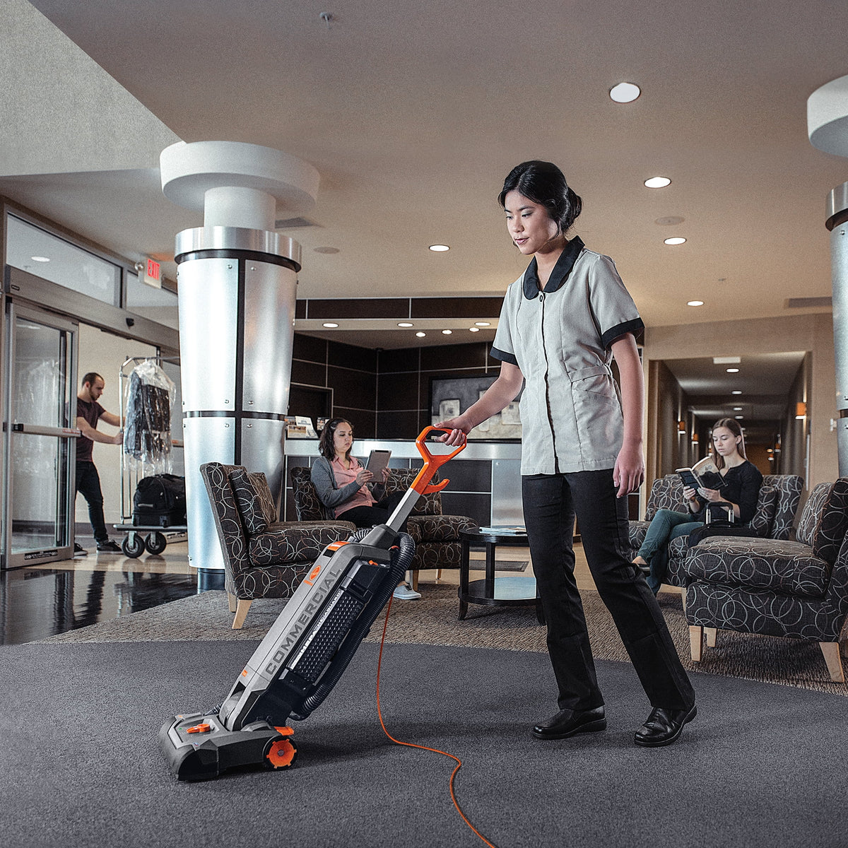 Hoover Commercial HushTone 13+ Plus Upright Vacuum Cleaner, Gray, CH54113